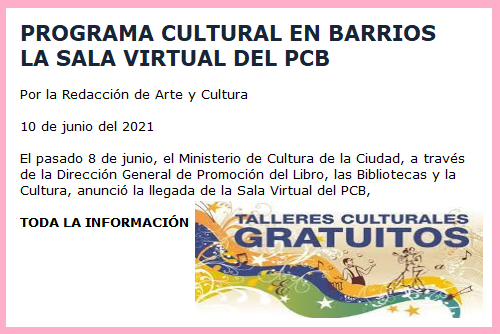 PROGRAMA CULTURAL EN BARRIOS